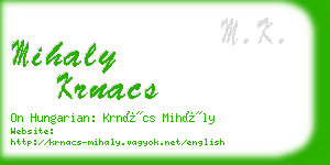 mihaly krnacs business card